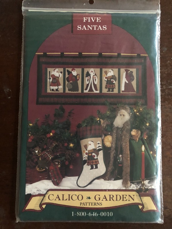 Calico Garden Five Santas Wall Quilt Stocking Pattern