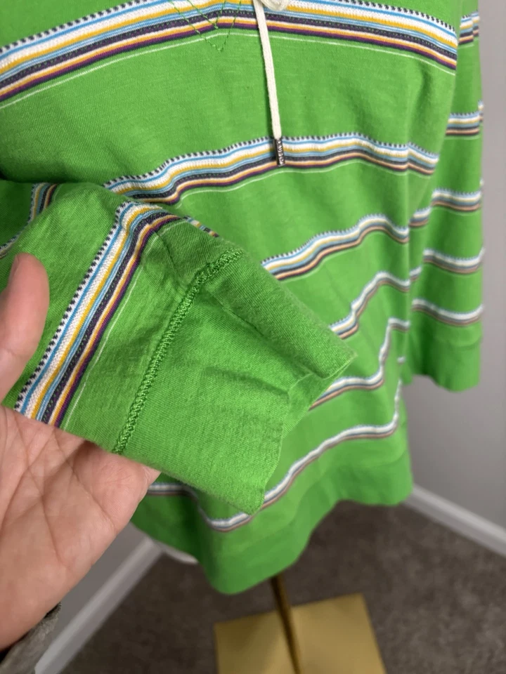 Ralph Lauren 绿色连帽衫,多色条纹和系带,正面,尺寸 L — 第 4/4 张图片