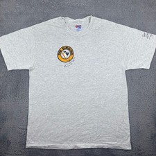 Hanes T-Shirt Mens Large Gray Pittsburgh Penguins Mike Lange 1993 Vintage USA