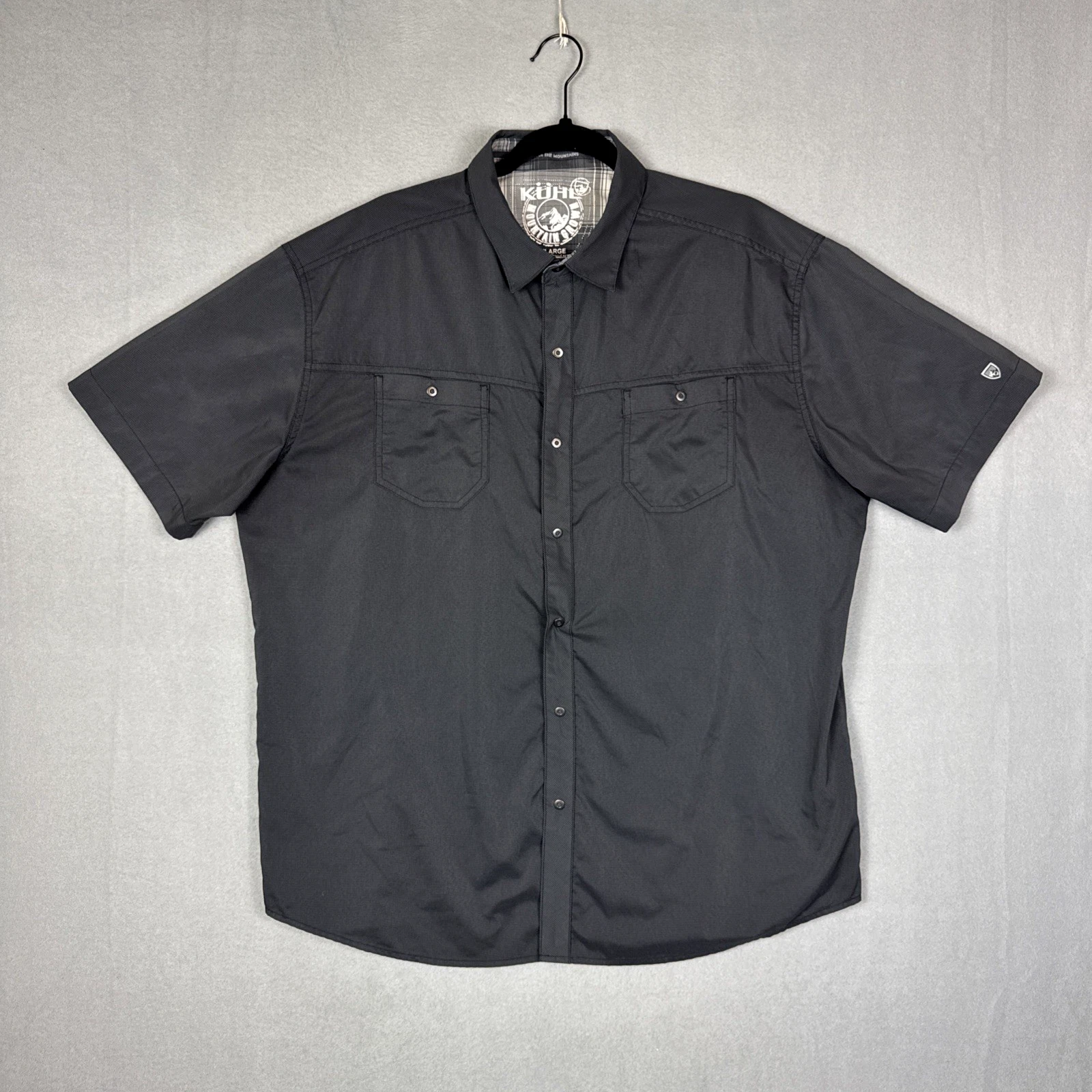 Kuhl Stealth Shirt Mens XL Black Snap Close Hiking Tactical Breathable Outdoor