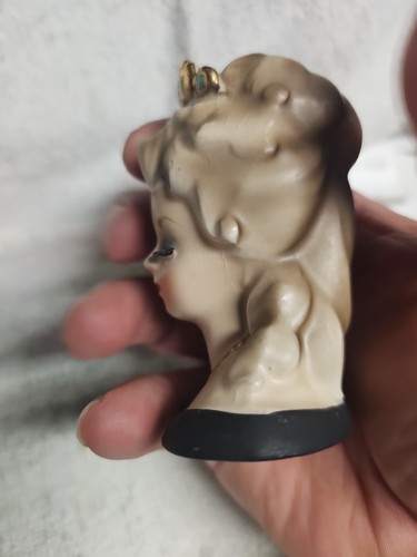 Vintage Inarco E1755 Lady Aileen Kopf Vase mit goldbesetzter Halskette ORIGINALBELEG - Bild 6 von 11