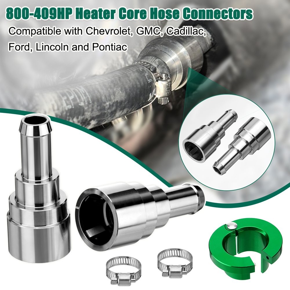 2PCS 800-409HP Stainless Steel Heater Hose Connector Coolant Hose Heater Core