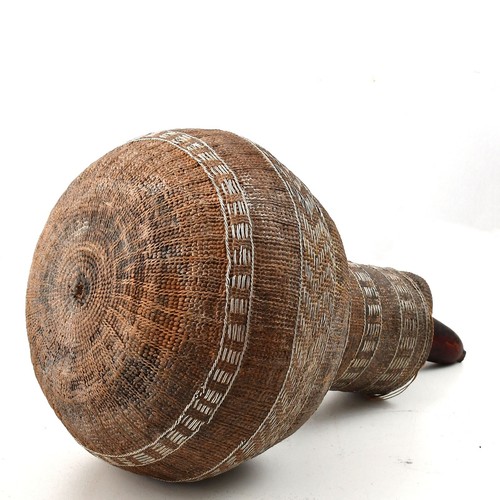 Cesta Jarra enrollada de fibra tejida etíope Borana africana gente calabaza... - Imagen 9 de 16