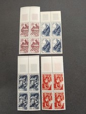 BLOC DE 4 TIMBRES SÉRIE DES MÉTIERS DE 1949 N° 823 A 826 NEUFS**