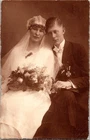 WW1 WWI Imperial German Germany Military RPPC Real Photo Postcard Soldier & Wife