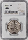 1860-O Seated Liberty Half Dollar 50c NGC AU53 - Original!