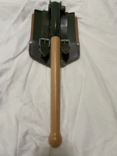 German Army Folding Shovel New with New  Leather Pouch Vintage Military Surplus