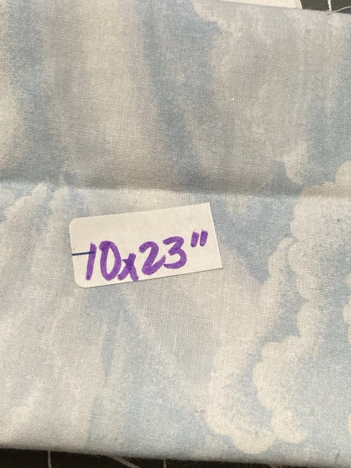 Lot of 6 Cotton Fabric Scraps Blue Green Red Black Polka Dot Fruit Sky Lot #9 - Image 4 of 4