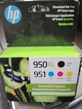 4-PACK HP GENUINE 950XL BLACK 951 COLOR INK OFFICEJET PRO 8610 SEALED 03/2027
