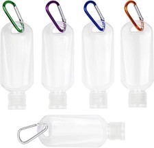5 Pcs Refillable Travel Bottles Hand Sanitizer Travel Size Holder with Keychain