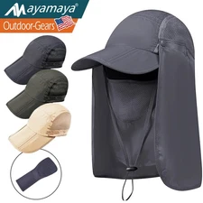 Foldable Fishing Sun Hat with Neck Flap Face Cover for Men Women UV Protection