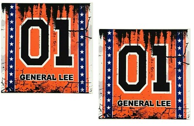2x Vintage Aufkleber ''General Lee 01'' USA Oldschool Sticker Muscle Car Auto V8