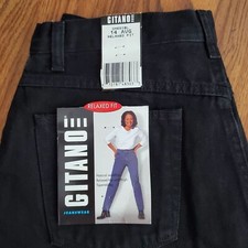 VTG Gitano Jeans Womens 14 Avg Relaxed Fit Black Y2K 80s 90s Mom Jeans High Rise