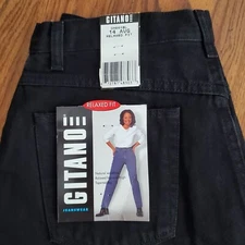 VTG Gitano Jeans Womens 14 Avg Relaxed Fit Black Y2K 80s 90s Mom Jeans High Rise