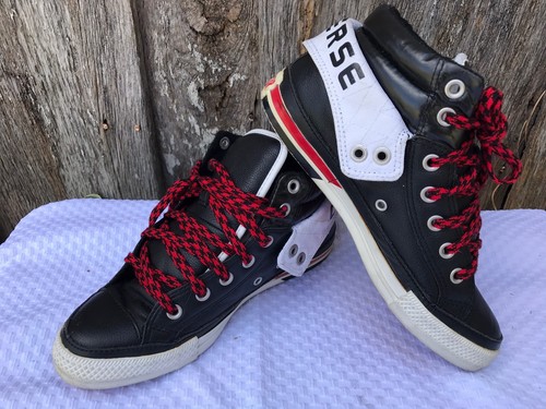 converse mid leather black