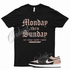 Black MOND T Shirt for Air J1 1 Low Arctic Orange Crimson Tint White