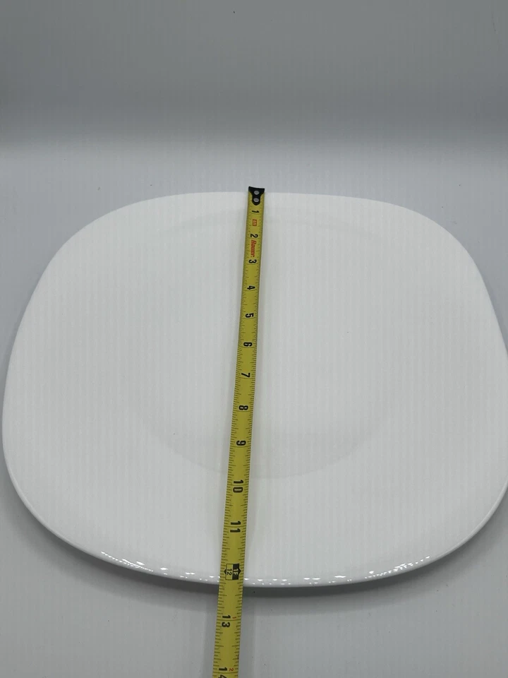 Prato de jantar Bormioli Rocco 12 polegadas vidro opala temperado parma quadrado conjunto de 2 - Imagem 3 de 4