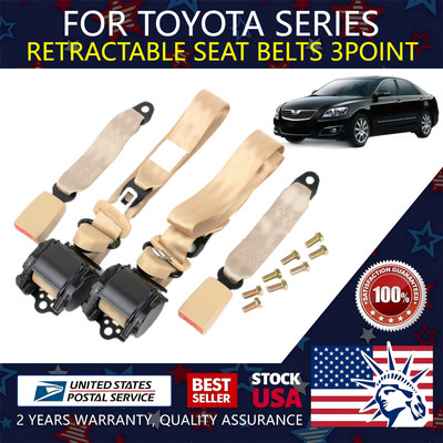 2x 140'' 3 Point Retractable Car Seat Lap Belt For Toyota Echo 2001 02 03 04 05