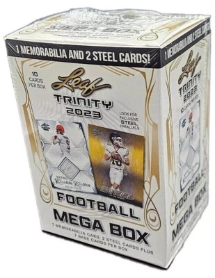 2023 Leaf Trinity Football Factory Sealed MEGA Box Blaster 1 Memorabilia Card