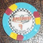 Old $1 SPEEDWAY Casino Cafe Poker Chip Vintage Antique H/C Mold Las Vegas NV VG — photo 1