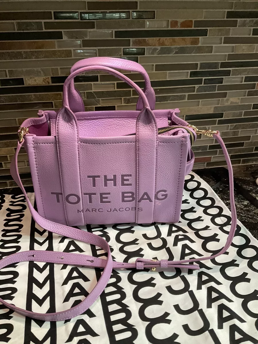 THE MARC JACOBS Traveler Logo Leather Mini Tote Bag Regal Orchid