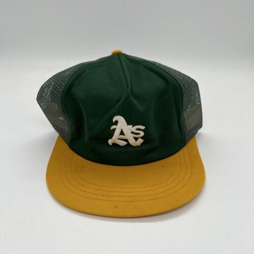 Vintage 80s Oakland Athletics MLB Baseball SnapBack Trucker Hat - Picture 1 of 4