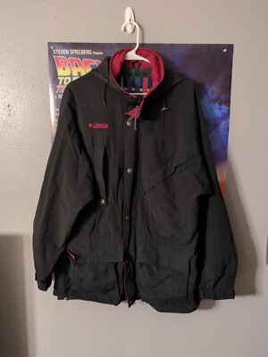 Columbia Hooded Jacket Men's Black Fleece Lined READ