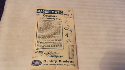 HO Scale Kadee Couplers with Centering Gear Magne-Matic #MKD-7 BNOS