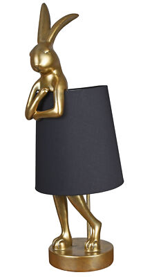 Tischleuchte Hase Leuchte Rabbit Gold Tischlampe Hasenlampe Hasenfigur 68cm