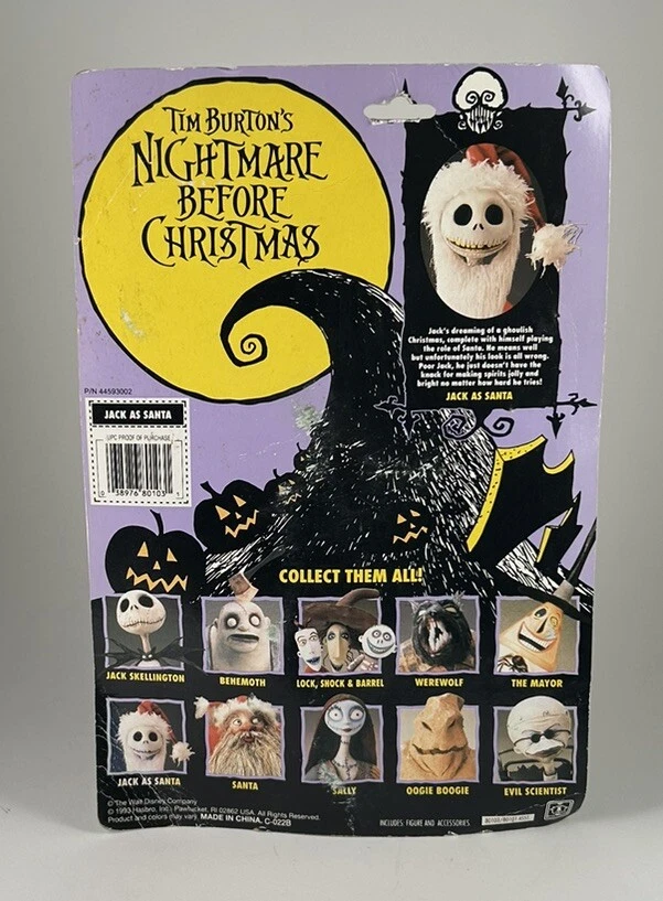 Figura de acción de colección 1993 Pesadilla antes de Navidad Santa Jack Hasbro sin usar, en caja Foto 2 de 4