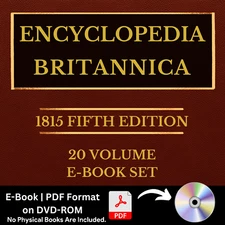 ENCYCLOPEDIA BRITANNICA, 1815 FIFTH 5th EDITION (ALL 20 Volumes) E-Book DVD-ROM
