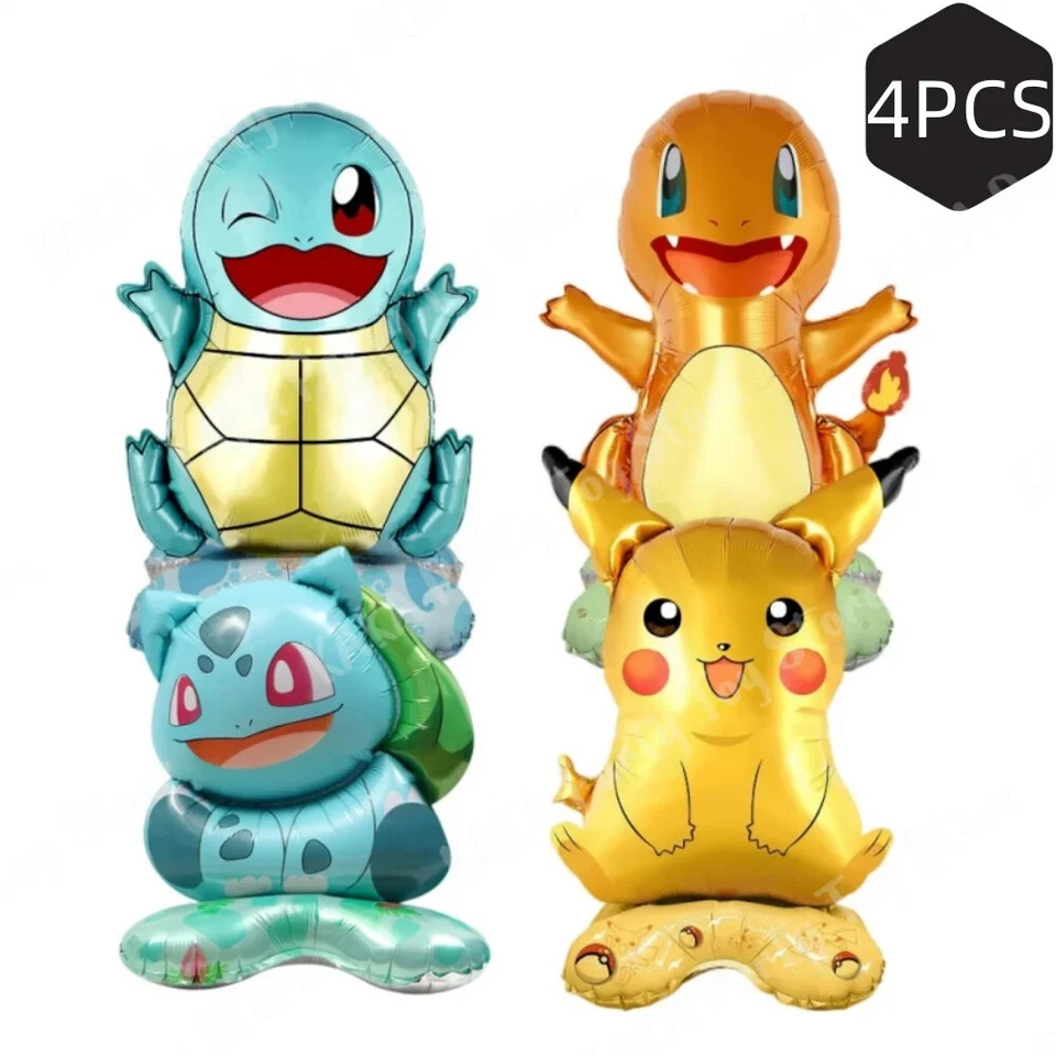 4 peças balões Pokemon em pé Pikachu Squirtle Bulbasaur Charmander venda quente - Imagem 2 de 4