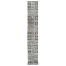 2'6" x 20' Gray Modern Abstract Design Wool Hand Knotted XL Runner Rug R64697