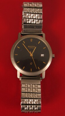 VINTAGE MENS BOCCIA TITANIUM QUARTZ 3 BAR WATCH WRISTWATCH !!