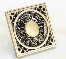 Antique Brass Square Floor Waste Grates Bathroom Shower Drain Floor Drain whr021