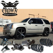 Crown Suspension 2007-2014 Tahoe Yukon Lowering Kit Spindles Coils Springs 