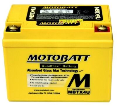 Motobatt MBTX4U Battery - 12V 4AH 70 CCA Sealed AGM w/1 Year Warranty