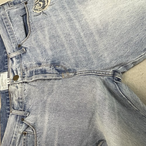 Current/Elliott Jeans Button Fly Embroidered Baggy Womens Mens 40X30 Blue Cotton - 第 13/14 張圖片
