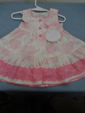 P40  Girls Size 18 Months Sweet honey pink and White Lined Sleeveless Dress