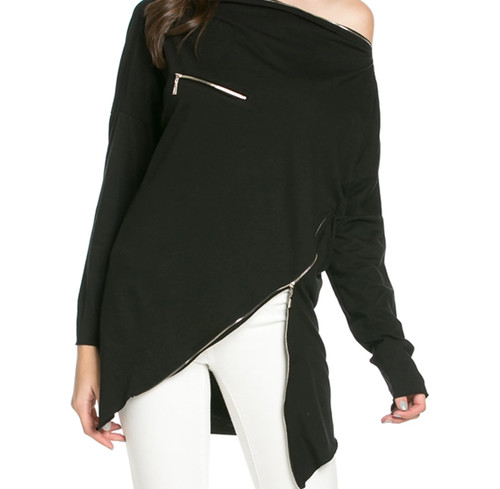 TOV Asymmetrical Zip Shirt (size 40)*