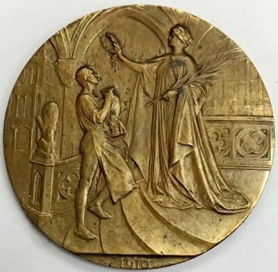 1910 BELGIUM INTERNATIONAL EXPOSITION WORLD'S FAIR BRUSSELS MEDAL