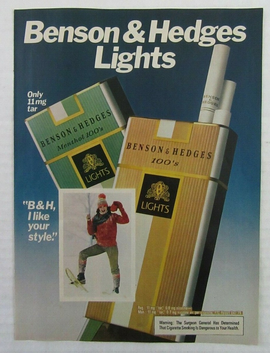 1980 BENSON & HEDGES LIGHTS Cigarettes Magazine Ad