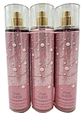Bath & Body Works LOT of 3 Bottles PINK SUEDE Fine Fragrance Mist Spray 8 oz