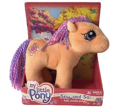 My Little Pony Hasbro NIB 2004 Sew and So Plush Orange Horse