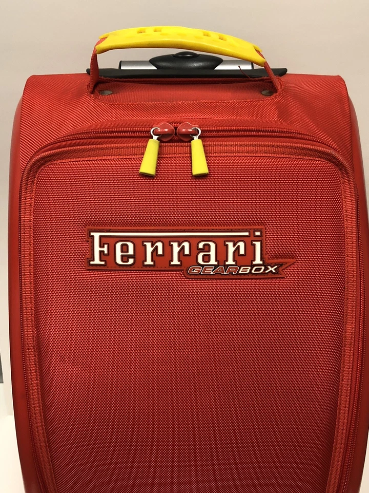 Ferrari Gearbox Trolley Travel Rolling Suitcase Red Yellow 23”x12” Rare - Image 2 of 4