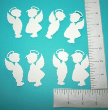 8 ANGEL KIDS cardstock paper die cut embellishments scrapbook / card making