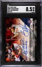2018 Topps Now BRYCE HARPER JUAN SOTO RC Dual Auto RED /10 SGC 8.5 NM/MT+