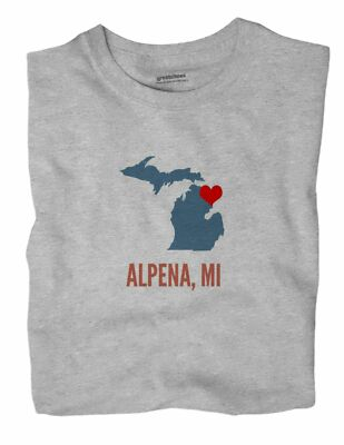 #ad Alpena Michigan MI T Shirt HEART $18.99