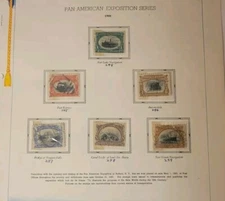 US Scott #294-299, 1901 Pan American Exposition Used Stamp Set, Scott Album Page