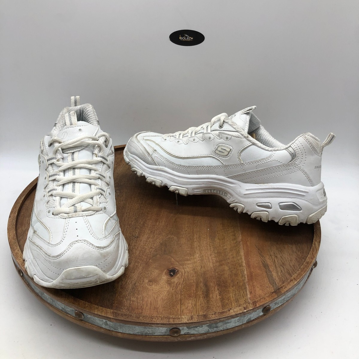Skechers Womens D Lites Fresh Start 11931EW White Casual Shoes
